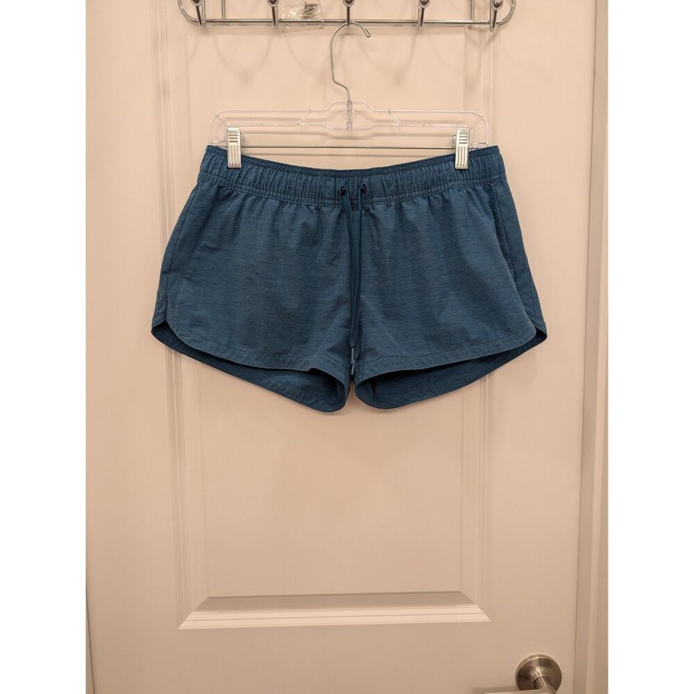 prAna Women's Blue Organic Cotton Blend Athletic Drawstring Shorts Size Small